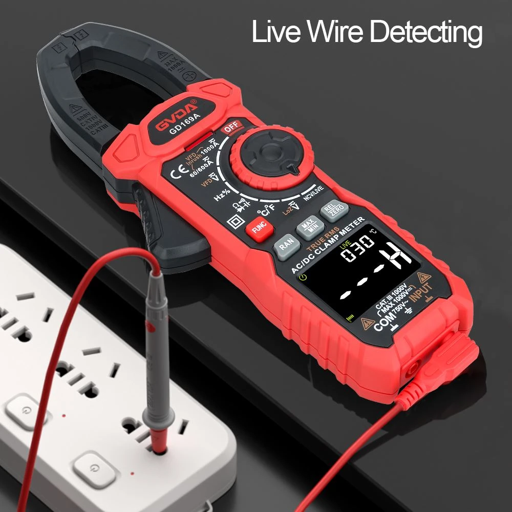 Pengukuran Tegangan Impedansi Input Tinggi Dari AC DC Clamp Meter GD169A