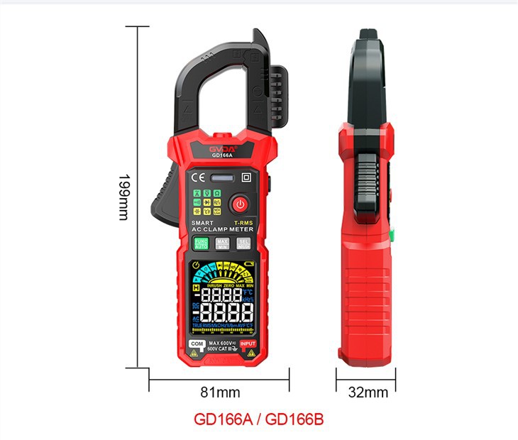 True RMS AC DC Current Clamp Meter