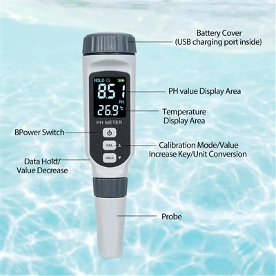 Rechargeable Color LCD PH Acidity Meter factory